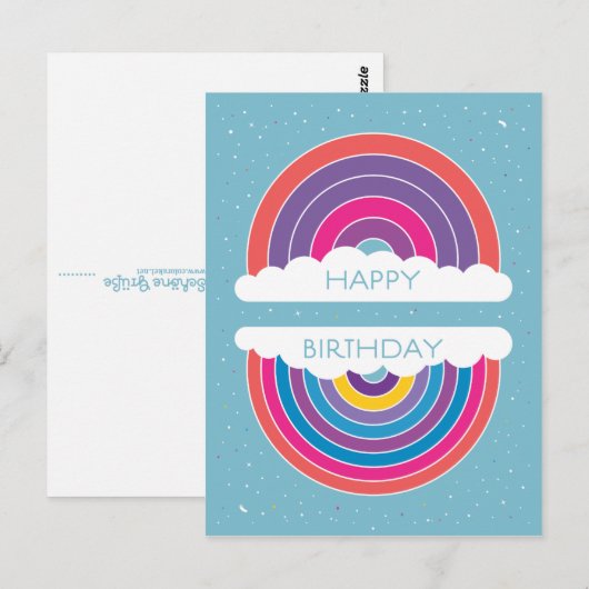 Happy Birthday Briefkaart (Voorkant / Achterkant)