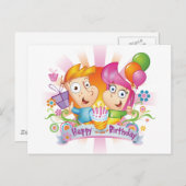 Happy Birthday Briefkaart (Voorkant / Achterkant)