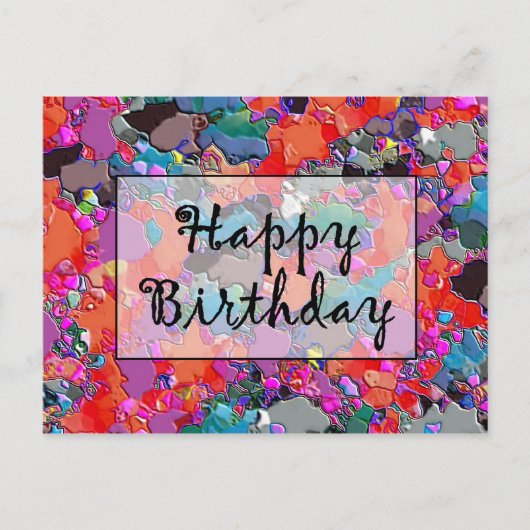 Happy Birthday Briefkaart (Voorkant)