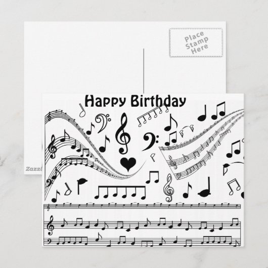 Happy Birthday_ Briefkaart (Voorkant / Achterkant)