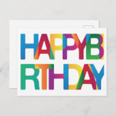 Happy Birthday Briefkaart (Voorkant / Achterkant)