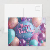 Happy Birthday Briefkaart (Voorkant / Achterkant)