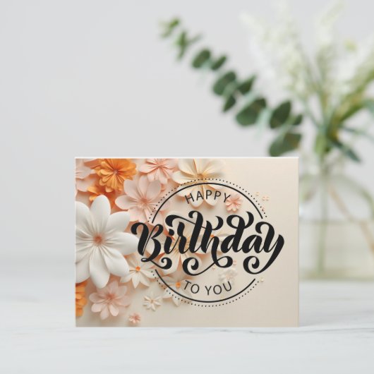 Happy Birthday Briefkaart (Staand voorkant)