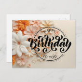 Happy Birthday Briefkaart (Voorkant / Achterkant)