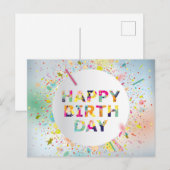 Happy Birthday Briefkaart (Voorkant / Achterkant)