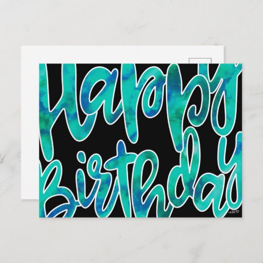 Happy Birthday Briefkaart (Voorkant / Achterkant)