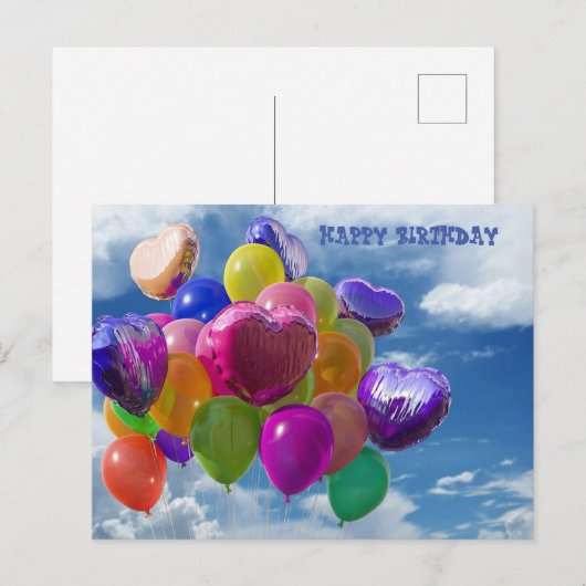 Happy Birthday Briefkaart (Voorkant / Achterkant)