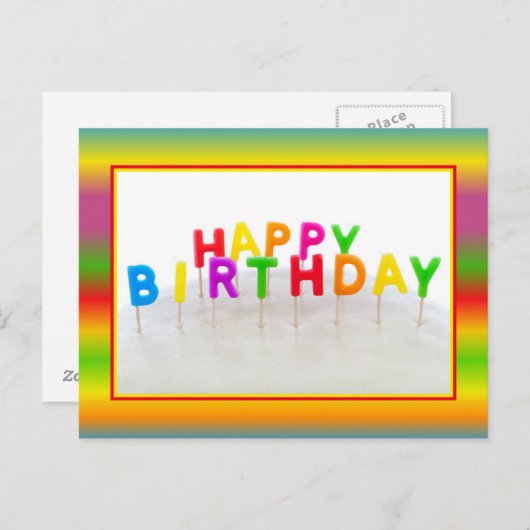 Happy Birthday Briefkaart (Voorkant / Achterkant)