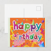 Happy Birthday Briefkaart (Voorkant / Achterkant)
