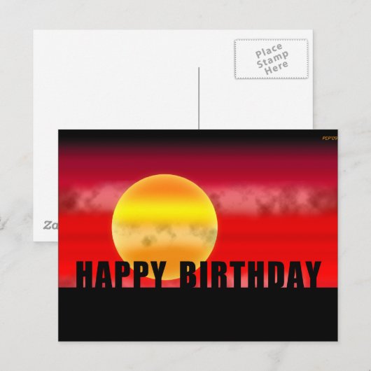 Happy Birthday Briefkaart (Voorkant / Achterkant)