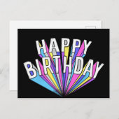 Happy Birthday Briefkaart (Voorkant / Achterkant)