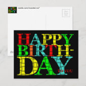 Happy Birthday Briefkaart (Voorkant / Achterkant)