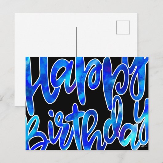 Happy Birthday Briefkaart (Voorkant / Achterkant)