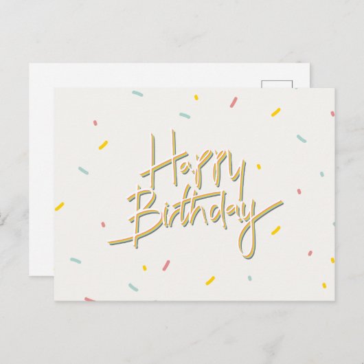 HAPPY BIRTHDAY BRIEFKAART (Voorkant / Achterkant)