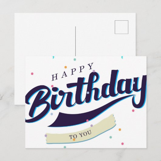 Happy Birthday Briefkaart (Voorkant / Achterkant)