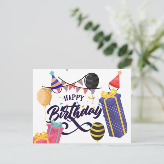 Happy Birthday Briefkaart (Staand voorkant)