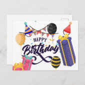 Happy Birthday Briefkaart (Voorkant / Achterkant)