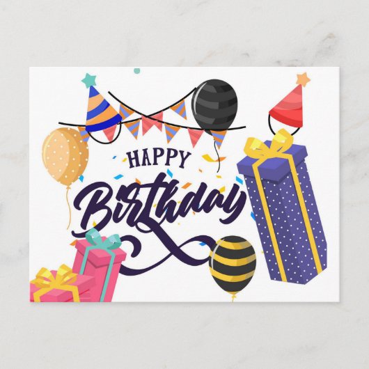 Happy Birthday Briefkaart (Voorkant)