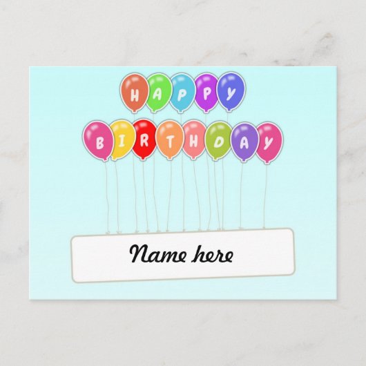 Happy Birthday Briefkaart (Voorkant)