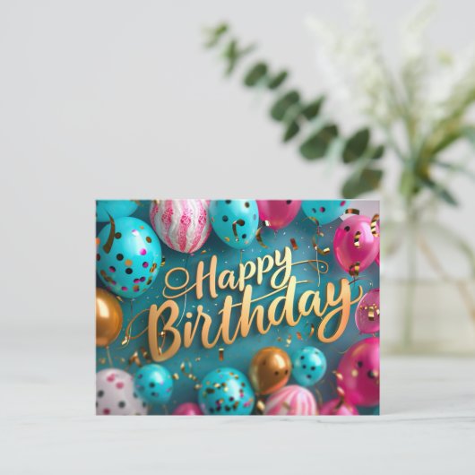 Happy Birthday Briefkaart (Staand voorkant)