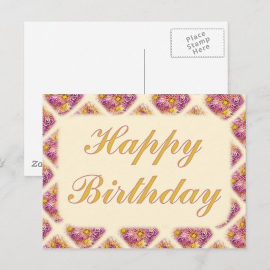 Happy Birthday Briefkaart (Voorkant / Achterkant)