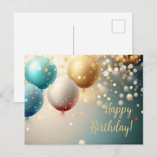 Happy Birthday Briefkaart (Voorkant / Achterkant)