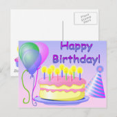 Happy Birthday Briefkaart (Voorkant / Achterkant)