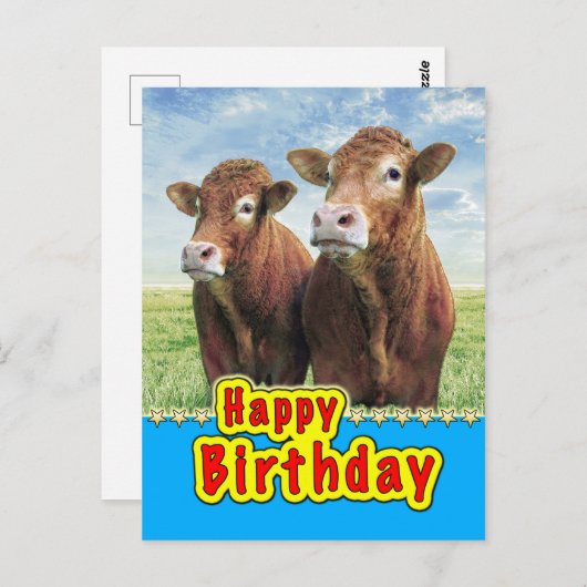 Happy Birthday Briefkaart (Voorkant / Achterkant)