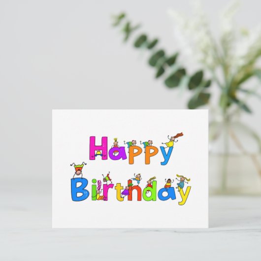 Happy Birthday Briefkaart (Staand voorkant)