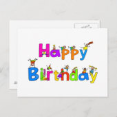 Happy Birthday Briefkaart (Voorkant / Achterkant)