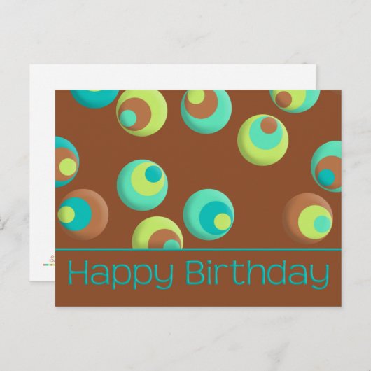 Happy Birthday Briefkaart (Voorkant / Achterkant)