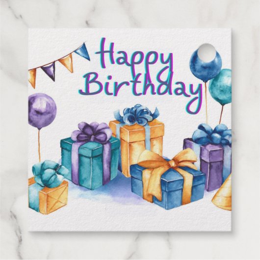 Happy Birthday Briefkaart Bedankjes Labels (Achterkant)