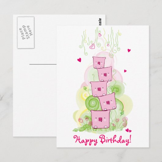 Happy Birthday Briefkaart! Briefkaart (Voorkant / Achterkant)