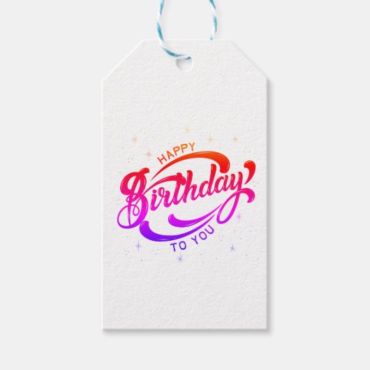 Happy Birthday Briefkaart Cadeaulabel (Voorkant)