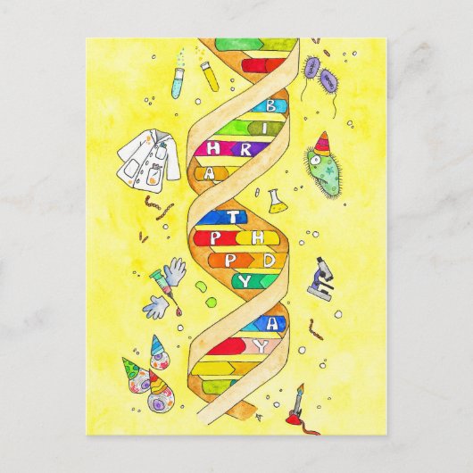 Happy Birthday briefkaart for science nerds (Voorkant)
