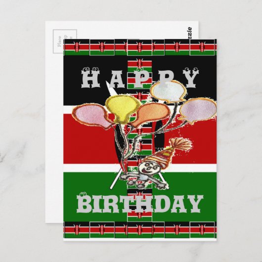 Happy Birthday Briefkaart Horizontale Sjabloon (Voorkant / Achterkant)