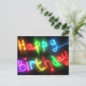 Happy Birthday Briefkaart in levendige kleuren (Staand voorkant)