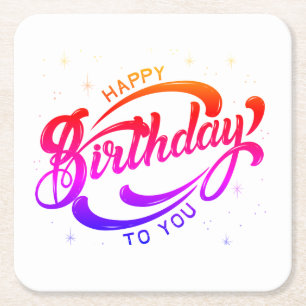 Happy Birthday Briefkaart Kartonnen Onderzetters