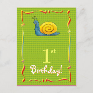 Happy Birthday briefkaart met leuke slak