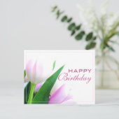 Happy Birthday Briefkaart met Tulips Foto (Staand voorkant)