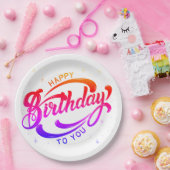 Happy Birthday Briefkaart Papieren Bordje (Feest)