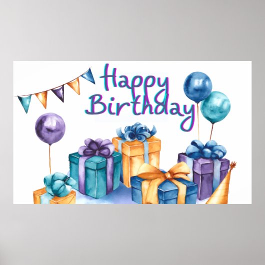 Happy Birthday Briefkaart Poster (Voorkant)