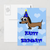 Happy Birthday Briefkaart - Teckel (Voorkant / Achterkant)