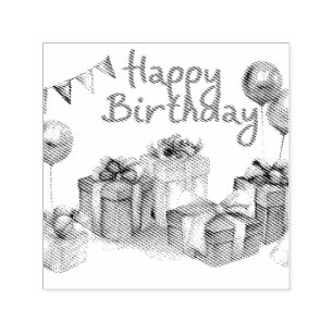Happy Birthday Briefkaart Zelfinktende Stempel
