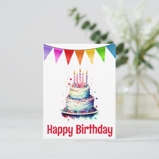 Happy birthday briefkaarten (Staand voorkant)