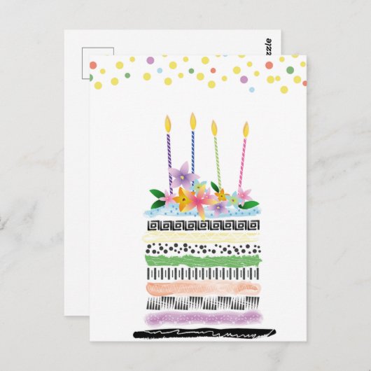 Happy birthday briefkaarten (Voorkant / Achterkant)