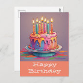 Happy birthday briefkaarten (Voorkant / Achterkant)