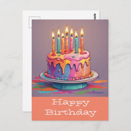 Happy birthday briefkaarten (Voorkant / Achterkant)