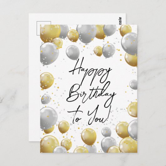 Happy birthday briefkaarten (Voorkant / Achterkant)