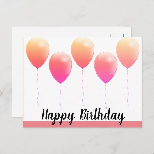 Happy birthday briefkaarten (Voorkant / Achterkant)